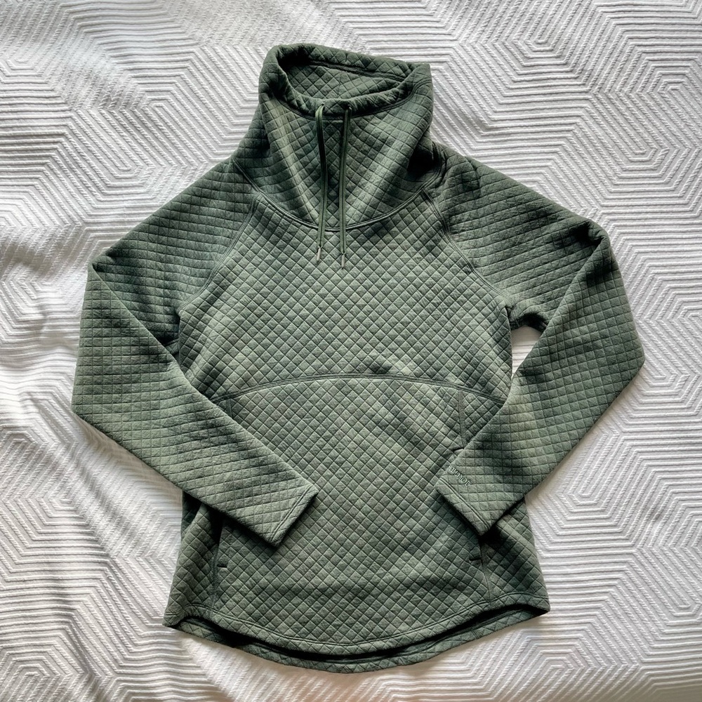 Marmot Women’s Large Annie Quilted Pullover Green Olive High-Neck Cowl